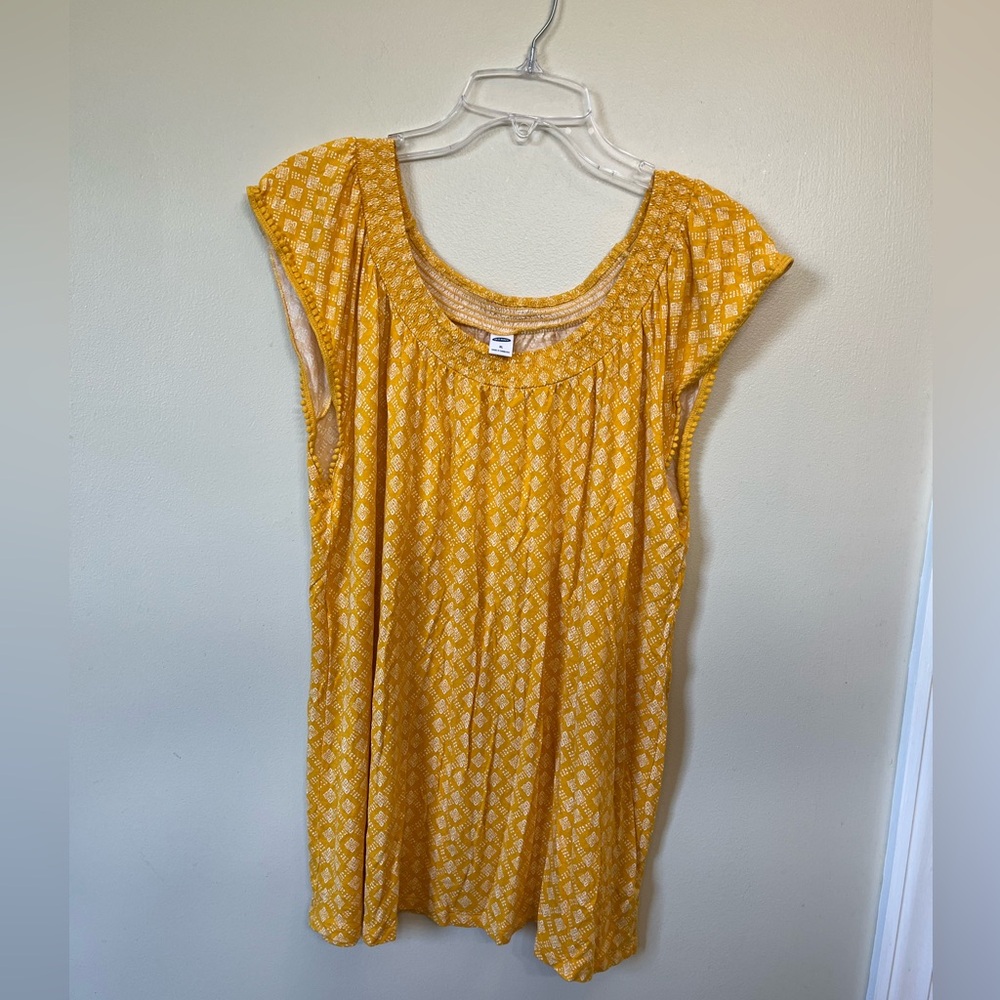 Old Navy Yellow Geometric Shirt